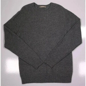 Nano Universe Japan Gray Knit Waffle Texture Wool Crewneck Sweater Men's Medium